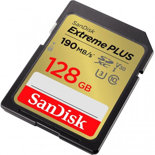 Карта памяти SanDisk SDXC Extreme Plus 128GB Class 10 UHS-I V30 U3 (SDSDXWA-128G-GNCIN) купить в Украине: Киев, Днепр, Харьков, Одесса  | Низкая цена, отзывы, характеристики от TELEMART фото