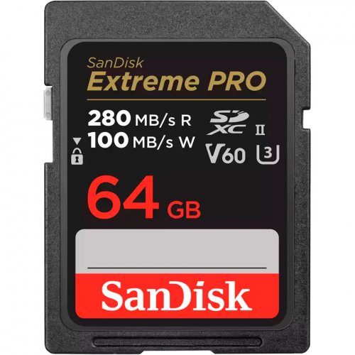 Карта памяти SanDisk SDXC Extreme Pro 64GB Class 10 UHS-II U3 V60 (SDSDXEP-064G-GN4IN) купить в Украине: Киев, Днепр, Харьков, Одесса  | Низкая цена, отзывы, характеристики от TELEMART фото