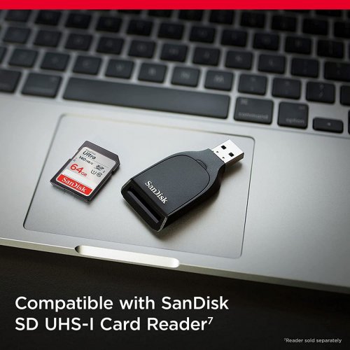 Карта памяти SanDisk SDHC Ultra 64GB Class 10 UHS-I (SDSDUNB-064G-GN6IN) купить в Украине: Киев, Днепр, Харьков, Одесса  | Низкая цена, отзывы, характеристики от TELEMART фото