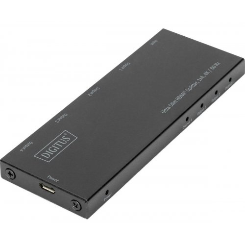 Разветвитель-сплиттер Digitus Ultra Slim HDMI 1 to 4 port 4K (DS-45323) Black купить в Украине: Киев, Днепр, Харьков, Одесса  | Низкая цена, отзывы, характеристики от TELEMART фото