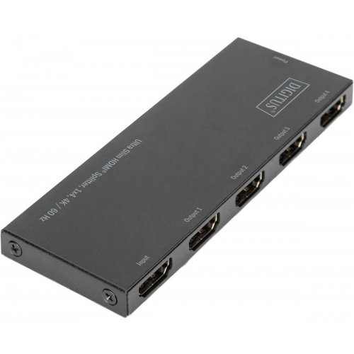 Разветвитель-сплиттер Digitus Ultra Slim HDMI 1 to 4 port 4K (DS-45323) Black купить в Украине: Киев, Днепр, Харьков, Одесса  | Низкая цена, отзывы, характеристики от TELEMART фото