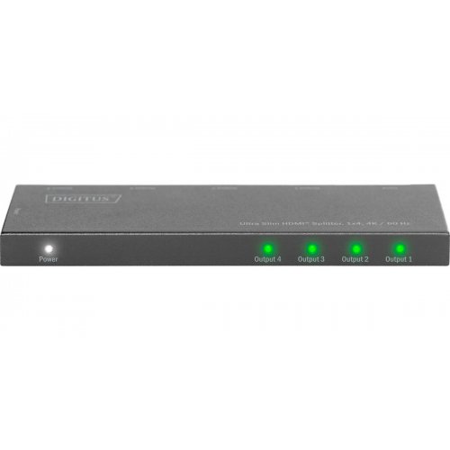 Разветвитель-сплиттер Digitus Ultra Slim HDMI 1 to 4 port 4K (DS-45323) Black купить в Украине: Киев, Днепр, Харьков, Одесса  | Низкая цена, отзывы, характеристики от TELEMART фото