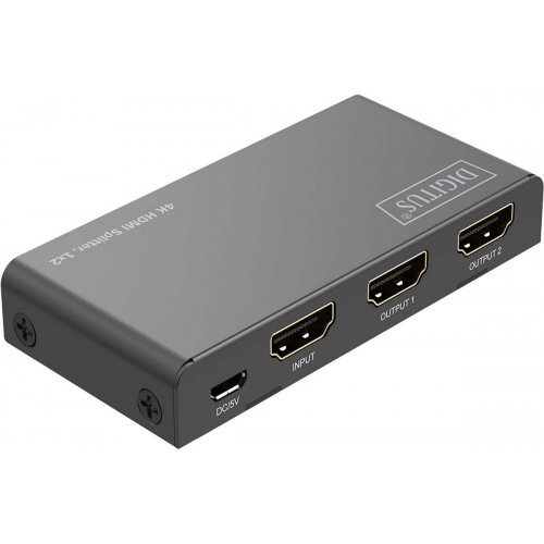Видеосплиттер Digitus HDMI Splitter 1 to 2 (DS-55336) Black купить в Украине: Киев, Днепр, Харьков, Одесса  | Низкая цена, отзывы, характеристики от TELEMART фото