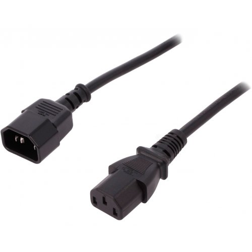 Кабель Digitus C14 - C13 1.8m (AK-440201-018-S) Black купити в Україні: Київ, Львів, Хмельницький, Тернопіль, Івано-Франківськ | Низька ціна, відгуки, характеристики від TELEMART фото