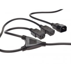 Кабель Digitus C14 - 2 x C13 1.7m (AK-440400-017-S) Black