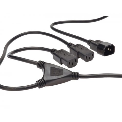 Кабель Digitus C14 - 2 x C13 1.7m (AK-440400-017-S) Black купити в Україні: Київ, Львів, Хмельницький, Тернопіль, Івано-Франківськ | Низька ціна, відгуки, характеристики від TELEMART фото