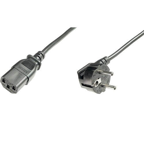 Кабель Digitus CEE 7/7 - C13 5m (AK-440100-050-S) Black купити в Україні: Київ, Львів, Хмельницький, Тернопіль, Івано-Франківськ | Низька ціна, відгуки, характеристики від TELEMART фото