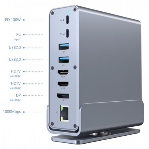 USB-хаб Cablexpert USB Type-C 15 in 1 (A-CF-COMBO15-01) Grey купить в Украине: Киев, Днепр, Харьков, Одесса  | Низкая цена, отзывы, характеристики от TELEMART фото