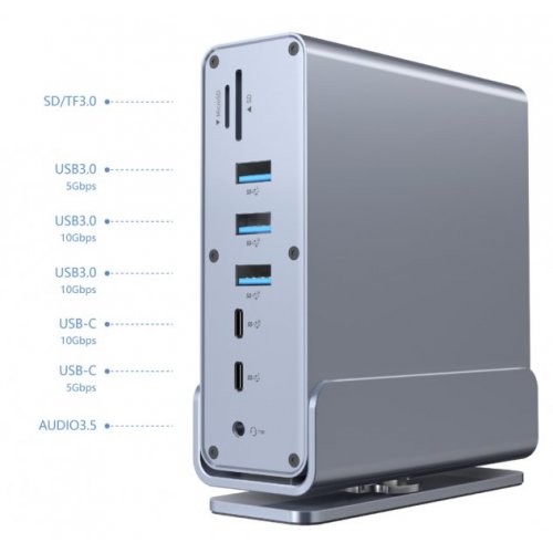 USB-хаб Cablexpert USB Type-C 15 in 1 (A-CF-COMBO15-01) Grey купить в Украине: Киев, Днепр, Харьков, Одесса  | Низкая цена, отзывы, характеристики от TELEMART фото