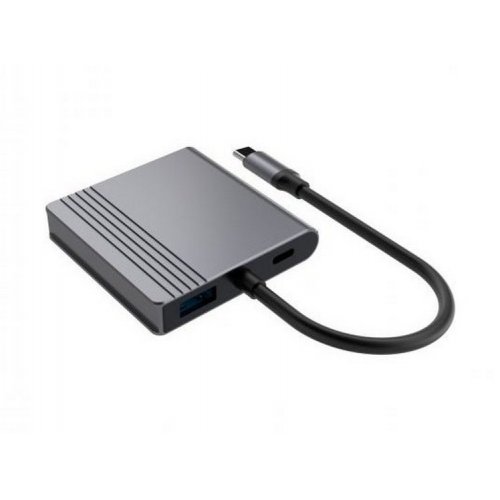 USB-хаб Cablexpert USB Type-C 3 in 1 (A-CM-COMBO3-04) Grey купить в Украине: Киев, Днепр, Харьков, Одесса  | Низкая цена, отзывы, характеристики от TELEMART фото