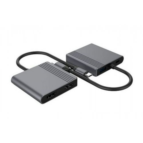 USB-хаб Cablexpert USB Type-C 3 in 1 (A-CM-COMBO3-04) Grey купить в Украине: Киев, Днепр, Харьков, Одесса  | Низкая цена, отзывы, характеристики от TELEMART фото