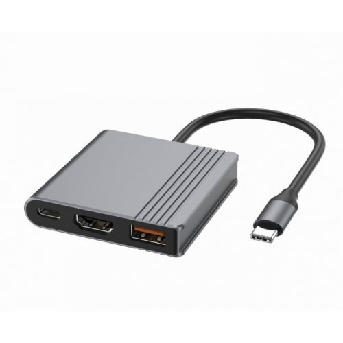 USB-хаб Cablexpert USB Type-C 3 in 1 (A-CM-COMBO3-05) Grey купить в Украине: Киев, Днепр, Харьков, Одесса  | Низкая цена, отзывы, характеристики от TELEMART фото