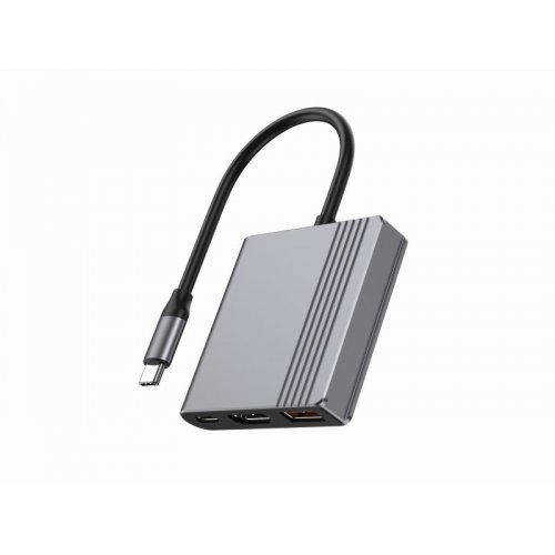 USB-хаб Cablexpert USB Type-C 3 in 1 (A-CM-COMBO3-05) Grey купить в Украине: Киев, Днепр, Харьков, Одесса  | Низкая цена, отзывы, характеристики от TELEMART фото