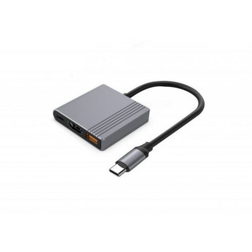 USB-хаб Cablexpert USB Type-C 3 in 1 (A-CM-COMBO3-05) Grey купить в Украине: Киев, Днепр, Харьков, Одесса  | Низкая цена, отзывы, характеристики от TELEMART фото