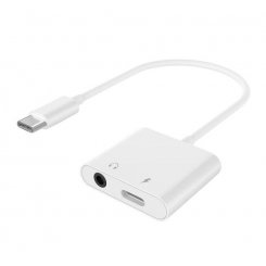 Адаптер Cablexpert USB Type-C to 3.5mm + USB Type-C (A-CM-3.5FP-01) White