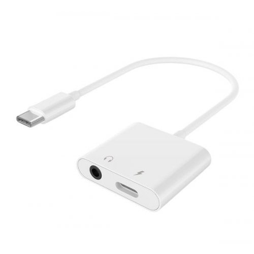 Адаптер Cablexpert USB Type-C to 3.5mm + USB Type-C (A-CM-3.5FP-01) White купить в Украине: Киев, Днепр, Харьков, Одесса  | Низкая цена, отзывы, характеристики от TELEMART фото
