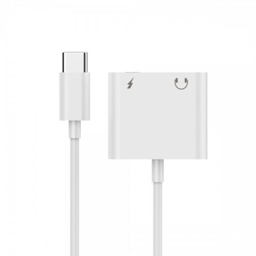 Адаптер Cablexpert USB Type-C to 3.5mm + USB Type-C (A-CM-3.5FP-01) White купить в Украине: Киев, Днепр, Харьков, Одесса  | Низкая цена, отзывы, характеристики от TELEMART фото