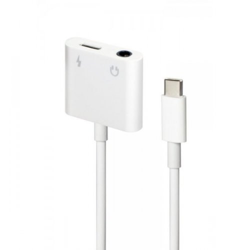 Адаптер Cablexpert USB Type-C to 3.5mm + USB Type-C (A-CM-3.5FP-01) White купить в Украине: Киев, Днепр, Харьков, Одесса  | Низкая цена, отзывы, характеристики от TELEMART фото