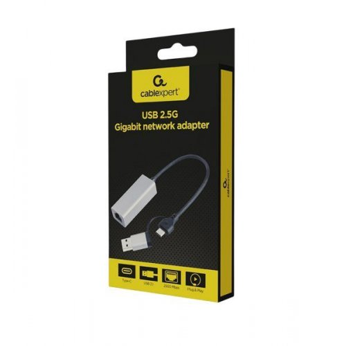 Мережева карта Cablexpert USB Type-A/Type-C to 2.5G Ethernet (A-USB3AC-LAN2G-01) Black купити в Україні: Київ, Львів, Хмельницький, Тернопіль, Івано-Франківськ | Низька ціна, відгуки, характеристики від TELEMART фото
