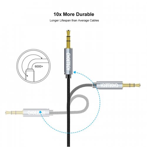 Кабель Choetech 3.5mm to 3.5mm 1.2m (AUX002) купить в Украине: Киев, Днепр, Харьков, Одесса  | Низкая цена, отзывы, характеристики от TELEMART фото