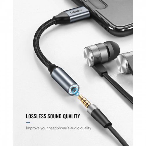 Кабель Ugreen AV142 USB Type-C to 3.5mm (30632) Black купить в Украине: Киев, Днепр, Харьков, Одесса  | Низкая цена, отзывы, характеристики от TELEMART фото
