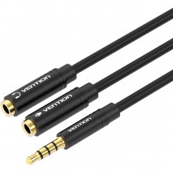 Сплиттер Vention 3.5mm to 2 x 3.5mm 0.3m (BBVBY) Black