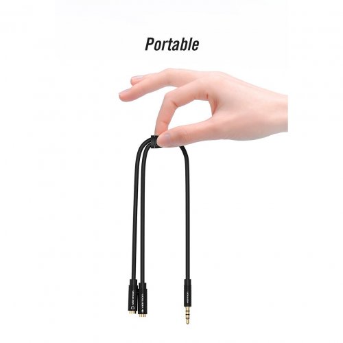 Сплиттер Vention 3.5mm to 2 x 3.5mm 0.3m (BBVBY) Black купить в Украине: Киев, Днепр, Харьков, Одесса  | Низкая цена, отзывы, характеристики от TELEMART фото