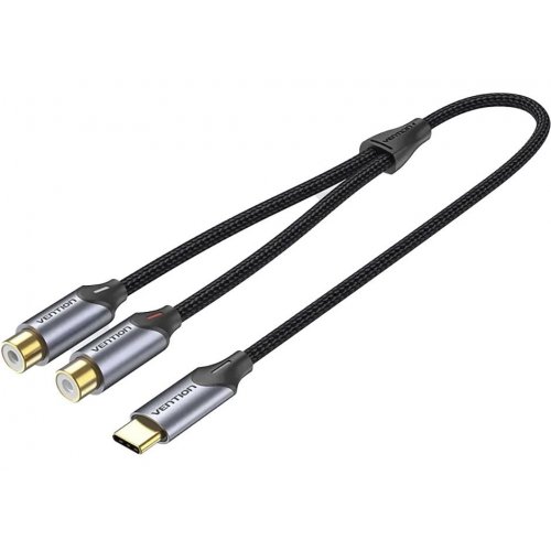 Кабель Vention USB Type-C to 2 x RCA 0.5m (BGVHD) Black купить в Украине: Киев, Днепр, Харьков, Одесса  | Низкая цена, отзывы, характеристики от TELEMART фото