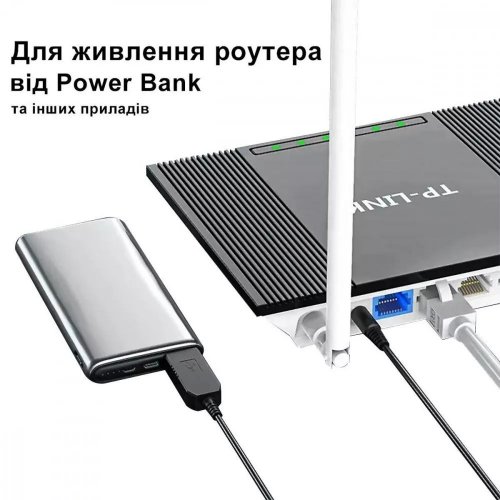 Кабель PRC USB to DC Jack 5.5x2.1mm 12V (39134) купити в Україні: Київ, Львів, Хмельницький, Тернопіль, Івано-Франківськ | Низька ціна, відгуки, характеристики від TELEMART фото