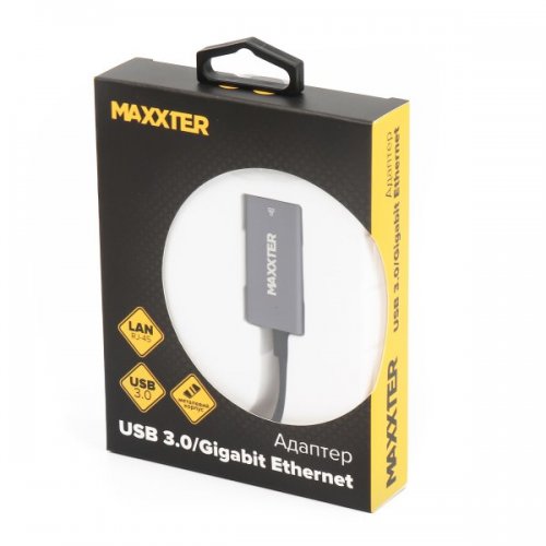 Сетевая карта Maxxter USB to Gigabit Ethernet (NEA-U3-01) Dark Grey купить в Украине: Киев, Днепр, Харьков, Одесса  | Низкая цена, отзывы, характеристики от TELEMART фото