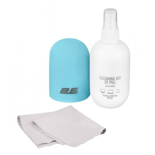 Набір для чищення 2E PILL Cleaning Kit for Office Equipment 140ml + Cloth 20cm (2E-SK140BL) White/Blue купити в Україні: Київ, Львів, Хмельницький, Тернопіль, Івано-Франківськ | Низька ціна, відгуки, характеристики від TELEMART фото