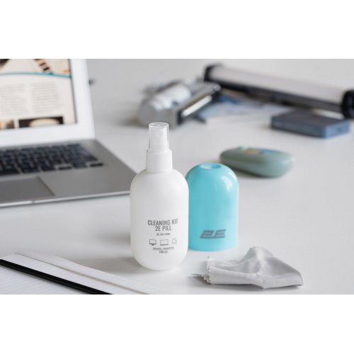 Набір для чищення 2E PILL Cleaning Kit for Office Equipment 140ml + Cloth 20cm (2E-SK140BL) White/Blue купити в Україні: Київ, Львів, Хмельницький, Тернопіль, Івано-Франківськ | Низька ціна, відгуки, характеристики від TELEMART фото