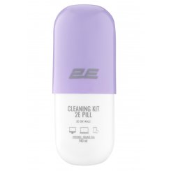 Набір для чищення 2E PILL Cleaning Kit for Office Equipment 140ml + Cloth 20cm (2E-SK140LC) White/Violet