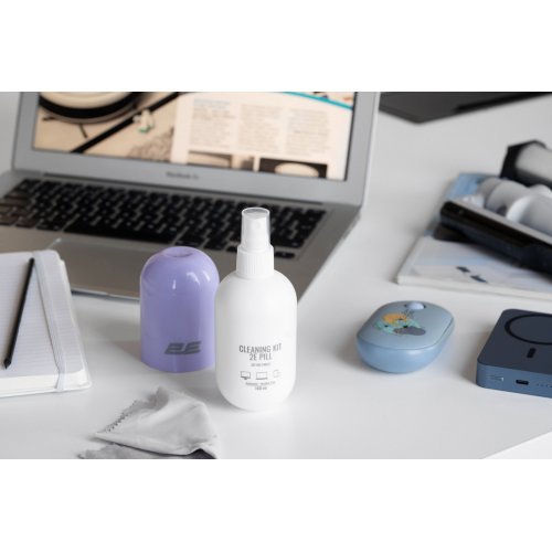 Набір для чищення 2E PILL Cleaning Kit for Office Equipment 140ml + Cloth 20cm (2E-SK140LC) White/Violet купити в Україні: Київ, Львів, Хмельницький, Тернопіль, Івано-Франківськ | Низька ціна, відгуки, характеристики від TELEMART фото