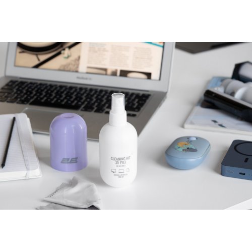 Набір для чищення 2E PILL Cleaning Kit for Office Equipment 140ml + Cloth 20cm (2E-SK140LC) White/Violet купити в Україні: Київ, Львів, Хмельницький, Тернопіль, Івано-Франківськ | Низька ціна, відгуки, характеристики від TELEMART фото