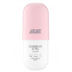 Набір для чищення 2E PILL Cleaning Kit for Office Equipment 140ml + Cloth 20cm (2E-SK140PN) White/Pink