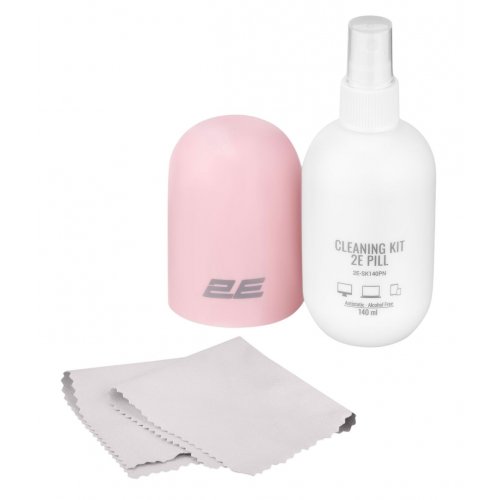 Набір для чищення 2E PILL Cleaning Kit for Office Equipment 140ml + Cloth 20cm (2E-SK140PN) White/Pink купити в Україні: Київ, Львів, Хмельницький, Тернопіль, Івано-Франківськ | Низька ціна, відгуки, характеристики від TELEMART фото