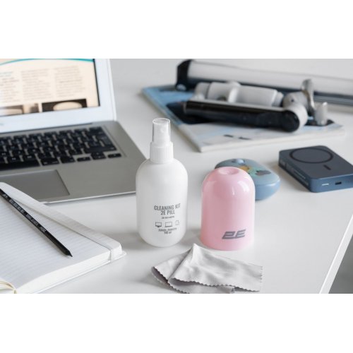 Набір для чищення 2E PILL Cleaning Kit for Office Equipment 140ml + Cloth 20cm (2E-SK140PN) White/Pink купити в Україні: Київ, Львів, Хмельницький, Тернопіль, Івано-Франківськ | Низька ціна, відгуки, характеристики від TELEMART фото
