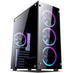Корпус 1stPlayer Fire Dancing-V2 Color LED без БП Black (Восстановлено продавцом, 880637)