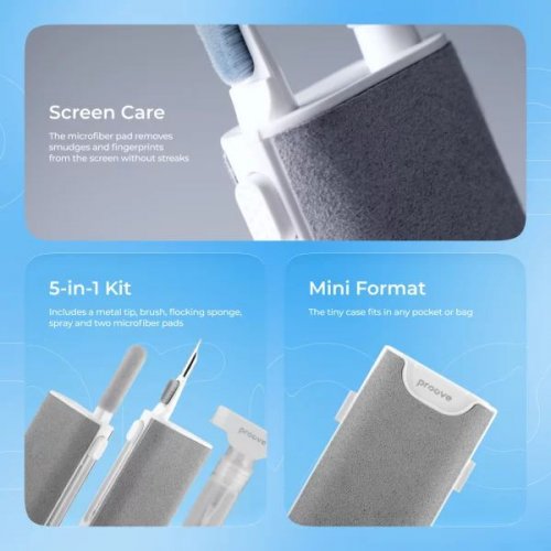 Набор для чистки Proove Multifunctional Cleaning Set Mr. Cleaner 5 in 1 (MCS00000502) White купить в Украине: Киев, Днепр, Харьков, Одесса  | Низкая цена, отзывы, характеристики от TELEMART фото