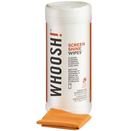 Серветки для очищення екрану Whoosh! Screen Cleaning Wipes 70 pcs Box + Microfiber Cloth 14 x 14cm (1FGWP70ENFR/1FG70WPENFR) купити в Україні: Київ, Львів, Хмельницький, Тернопіль, Івано-Франківськ | Низька ціна, відгуки, характеристики від TELEMART фото