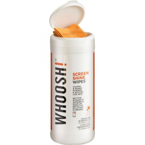 Серветки для очищення екрану Whoosh! Screen Cleaning Wipes 70 pcs Box + Microfiber Cloth 14 x 14cm (1FGWP70ENFR/1FG70WPENFR) купити в Україні: Київ, Львів, Хмельницький, Тернопіль, Івано-Франківськ | Низька ціна, відгуки, характеристики від TELEMART фото