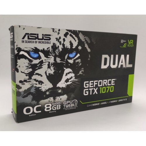 Видеокарта Asus GeForce GTX 1070 Dual OC 8192MB (DUAL-GTX1070-O8G) (Восстановлено продавцом, 880670) купить в Украине: Киев, Днепр, Харьков, Одесса  | Проверка совместимости, низкая цена, отзывы, характеристики от TELEMART фото