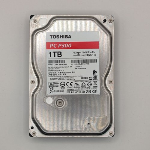 Жесткий диск Toshiba P300 1TB 64MB 7200RPM 3.5" (HDWD110UZSVA) (Восстановлено продавцом, 880693) купить в Украине: Киев, Днепр, Харьков, Одесса  | Проверка совместимости, низкая цена, отзывы, характеристики от TELEMART фото