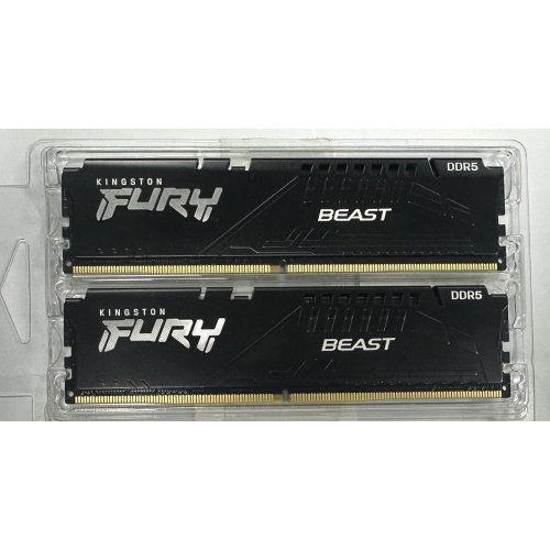 Уценка озу Kingston DDR5 32GB (2x16GB) 5200Mhz FURY Beast Black (KF552C40BBK2-32) (Следы использования, 880884) купить в Украине: Киев, Днепр, Харьков, Одесса  | Проверка совместимости, низкая цена, отзывы, характеристики от TELEMART фото