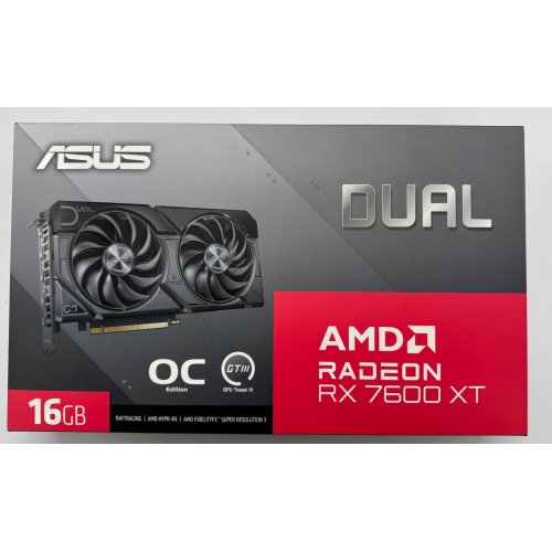 Видеокарта Asus Radeon RX 7600 XT Dual OC 16384MB (DUAL-RX7600XT-O16G) (Восстановлено продавцом, 880966) купить в Украине: Киев, Днепр, Харьков, Одесса  | Проверка совместимости, низкая цена, отзывы, характеристики от TELEMART фото