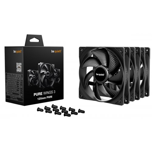 Уценка набор кулеров для корпуса Be Quiet! Pure Wings 3 120mm PWM Triple-Pack (BL141) Black (Вскрытая упаковка, 880983) купить в Украине: Киев, Днепр, Харьков, Одесса  | Проверка совместимости, низкая цена, отзывы, характеристики от TELEMART фото