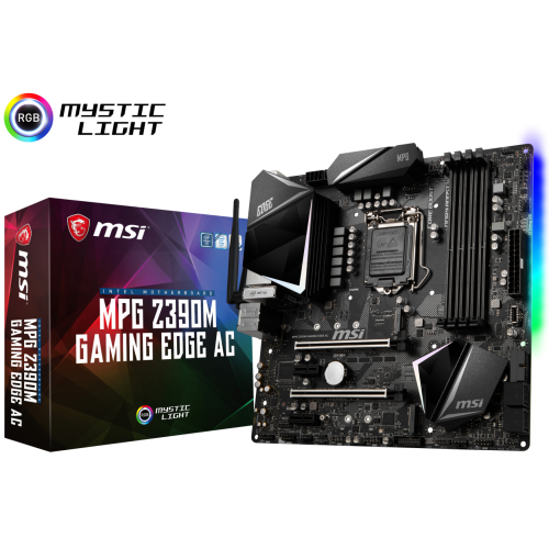 Материнська плата MSI MPG Z390M GAMING EDGE AC (s1151-v2, Intel Z390) (Відновлено продавцем, 881163) купити в Україні: Київ, Львів, Хмельницький, Тернопіль, Івано-Франківськ | Перевірка сумісності, низька ціна, відгуки, характеристики від TELEMART фото