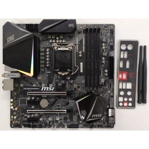 Материнська плата MSI MPG Z390M GAMING EDGE AC (s1151-v2, Intel Z390) (Відновлено продавцем, 881163) купити в Україні: Київ, Львів, Хмельницький, Тернопіль, Івано-Франківськ | Перевірка сумісності, низька ціна, відгуки, характеристики від TELEMART фото