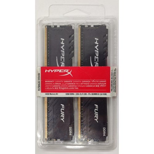 Озп HyperX DDR4 32GB (2x16GB) 3200Mhz Fury Black (HX432C16FB4K2/32) (Відновлено продавцем, 881170) купити в Україні: Київ, Львів, Хмельницький, Тернопіль, Івано-Франківськ | Перевірка сумісності, низька ціна, відгуки, характеристики від TELEMART фото